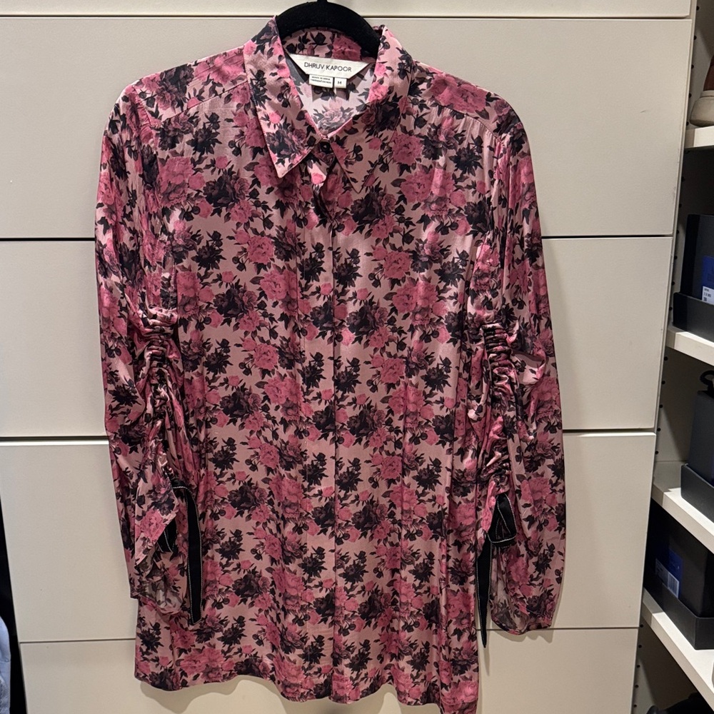 Dhruv Kapoor Anthropologie-Pink Floral Shirt